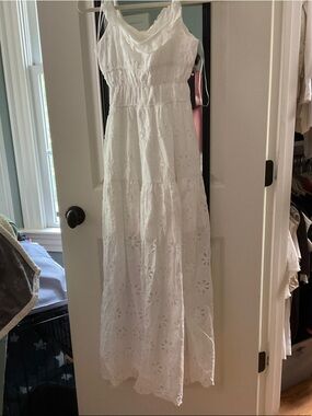 Altar'd State White Eyelet Maxi Dress